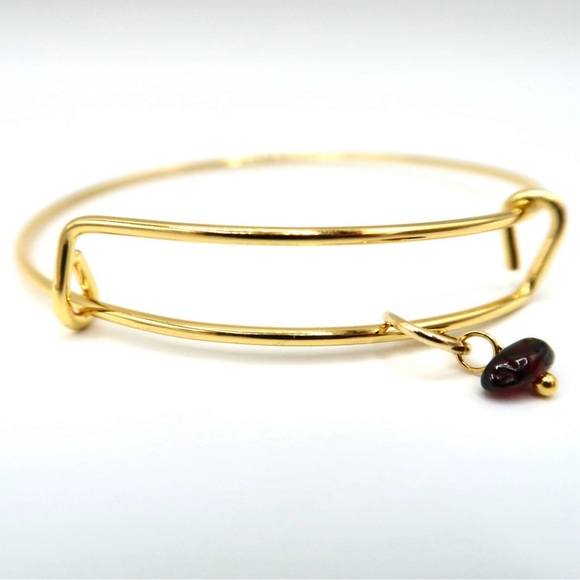 GARNET BIRTHSTONE BANGLE - Picture 3 of 3